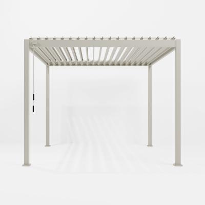 Proteus Lite Metal Pergola in Pebble - 3.0m x 3.0m Free Standing