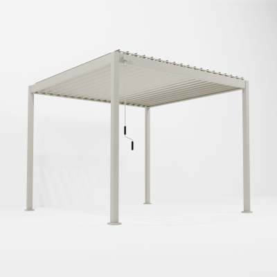 Proteus Lite Metal Pergola in Pebble - 3.0m x 3.0m Free Standing