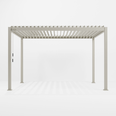 Proteus Metal Pergola in Pebble - 4.0m x 3.0m Free Standing