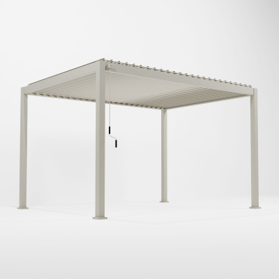 Proteus Metal Pergola in Pebble - 4.0m x 3.0m Free Standing