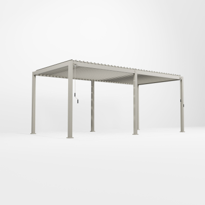 Proteus Metal Pergola in Pebble - 6.0m x 3.0m Free Standing