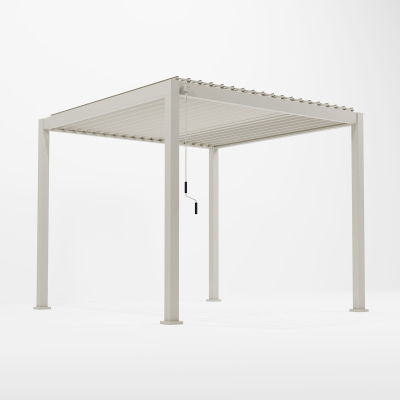 Titan Aluminium Metal Pergola in Pebble - 3.0m x 3.0m Free Standing