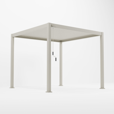 Titan Aluminium Metal Pergola in Pebble - 3.0m x 3.0m Free Standing