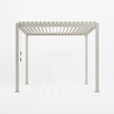 Titan Aluminium Metal Pergola in Pebble - 3.0m x 3.0m Free Standing