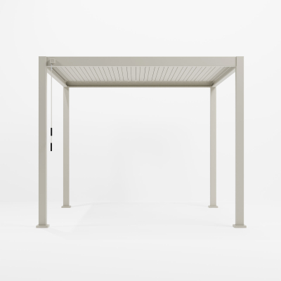 Titan Aluminium Metal Pergola in Pebble - 3.0m x 3.0m Free Standing