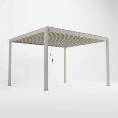 Titan Aluminium Metal Pergola in Pebble - 3.6m x 3.0m Free Standing