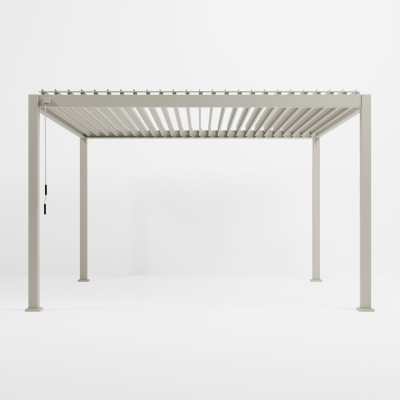 Titan Aluminium Metal Pergola in Pebble - 3.6m x 3.0m Free Standing