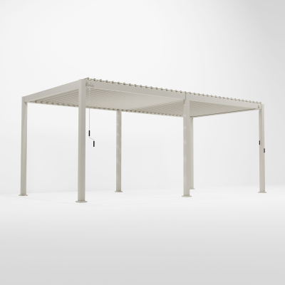 Titan Aluminium Metal Pergola in Pebble - 6.0m x 3.0m Free Standing