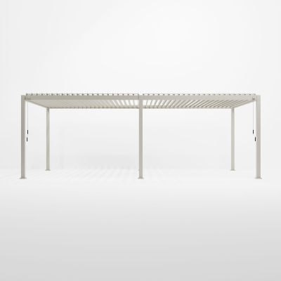 Titan Aluminium Metal Pergola in Pebble - 7.2m x 3.6m Free Standing