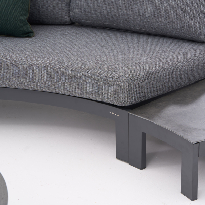 Millie Aluminium Curved Sofa Lounging Set in Graphite Grey