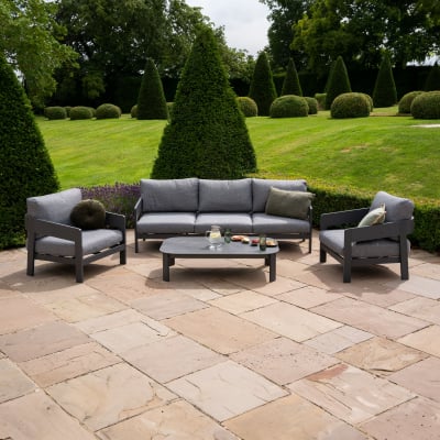 Millie Aluminium 3 Seater Sofa Lounging Set in Graphite Grey