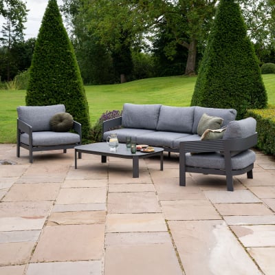 Millie Aluminium 3 Seater Sofa Lounging Set in Graphite Grey