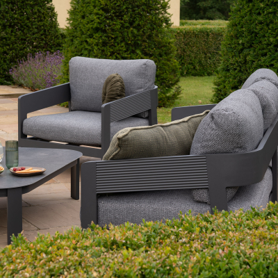 Millie Aluminium 3 Seater Sofa Lounging Set in Graphite Grey