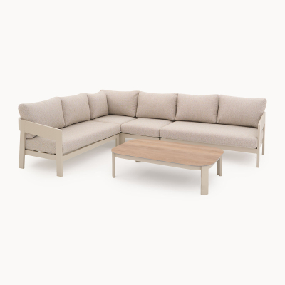 Millie Aluminium Large Corner Sofa Lounging Set in Pebble