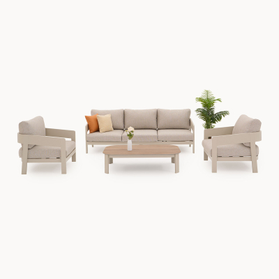 Millie Aluminium 3 Seater Sofa Lounging Set in Pebble