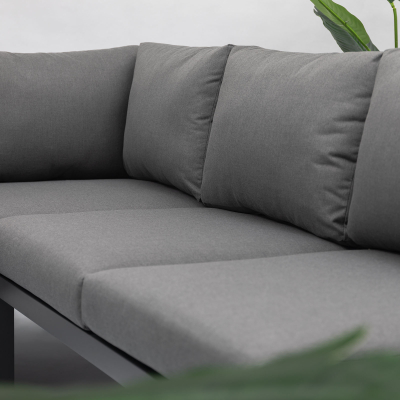 Calvin Aluminium Corner Sofa Lounging Set in Graphite Grey