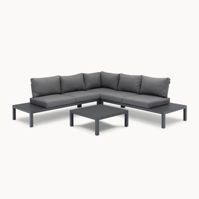 Calvin Aluminium Corner Sofa Lounging Set in Graphite Grey