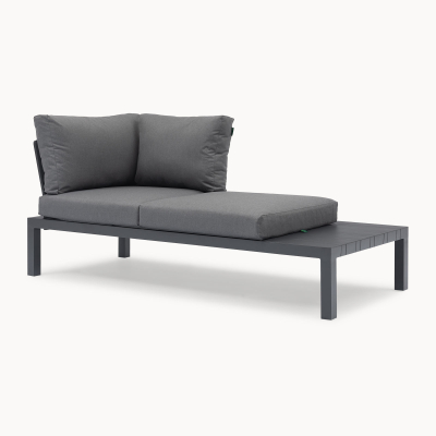 Calvin Aluminium Compact Corner Sofa Lounging Set in Graphite Grey