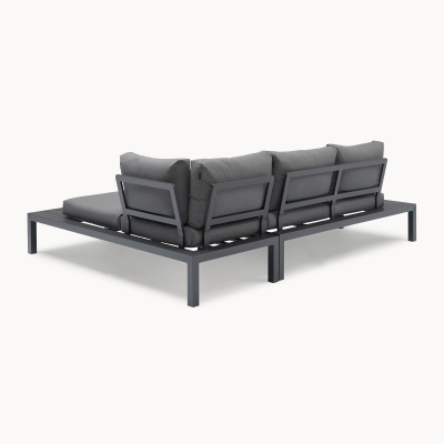 Calvin Aluminium Compact Corner Sofa Lounging Set in Graphite Grey