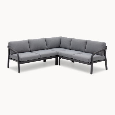 Teagan Aluminium Rope Corner Sofa Lounging Set in Persian Grey