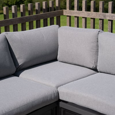 Teagan Aluminium Rope Corner Sofa Lounging Set in Persian Grey