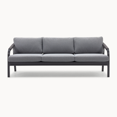 Teagan Aluminium Rope 3 Seater Sofa Lounging Set in Persian Grey