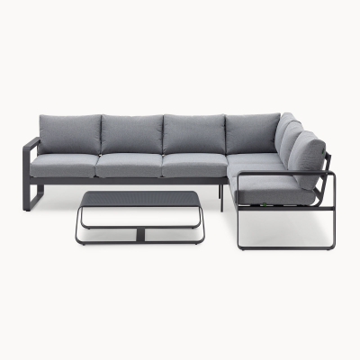 Chase Aluminium Large Corner Sofa Lounging Set in Graphite Grey