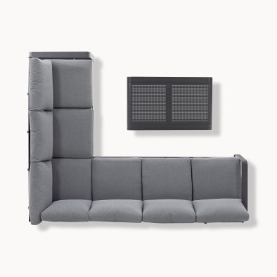 Chase Aluminium Large Corner Sofa Lounging Set in Graphite Grey