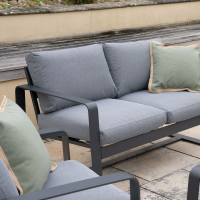 Chase Aluminium 2 Seater Sofa Lounging Set in Graphite Grey