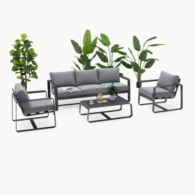 Chase Aluminium 3 Seater Sofa Lounging Set in Graphite Grey