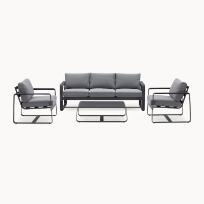 Chase Aluminium 3 Seater Sofa Lounging Set in Graphite Grey