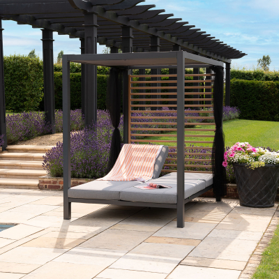 Alex Aluminium Four Poster Day Bed in Graphite Grey