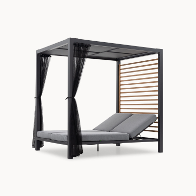 Alex Aluminium Four Poster Day Bed in Graphite Grey