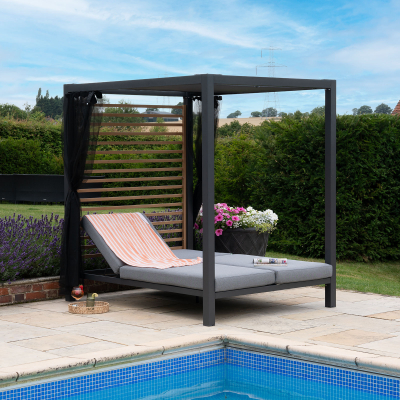 Alex Aluminium Four Poster Day Bed in Graphite Grey