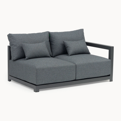 Rex Aluminium Lounging Left Handed Piece in Graphite Grey