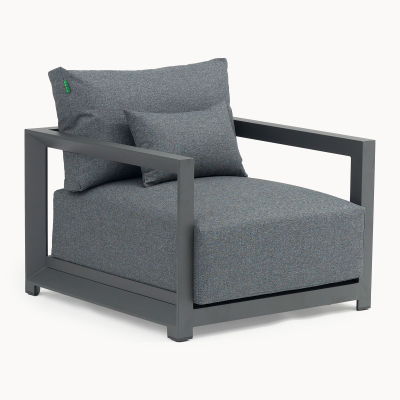 Rex Aluminium Lounging Armchair in Graphite Grey