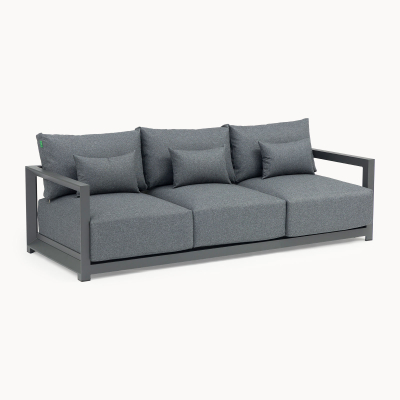 Rex Aluminium Lounging 3 Seat Sofa in Graphite Grey