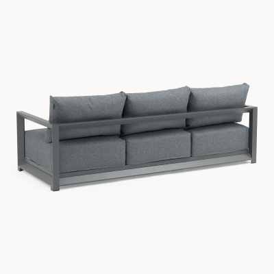 Rex Aluminium Lounging 3 Seat Sofa in Graphite Grey