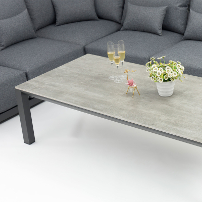 Rex Aluminium Rectangular Coffee Table in Graphite Grey