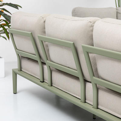 Yasmin Aluminium 3 Seater Sofa Lounging Set in Avocado