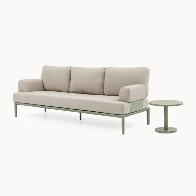 Yasmin Aluminium 3 Seater Sofa Lounging Set in Avocado