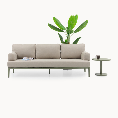 Yasmin Aluminium 3 Seater Sofa Lounging Set in Avocado