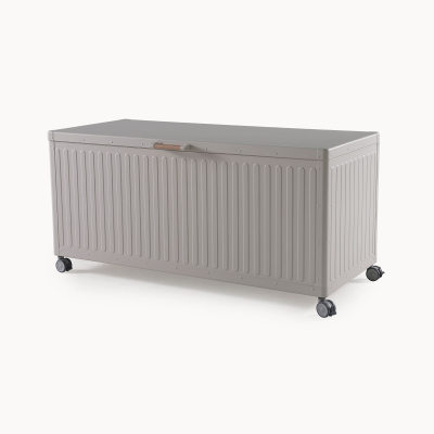 Medium Panelled Aluminium Storage Box in Pebble