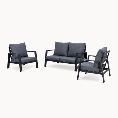 Franklin Aluminium 2 Seater Sofa Lounging Set in Graphite Grey