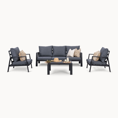 Franklin Aluminium 3 Seater Sofa Lounging Set in Graphite Grey