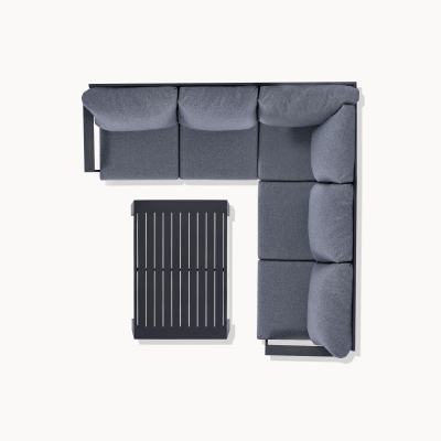 Franklin Aluminium Corner Sofa Lounging Set in Graphite Grey