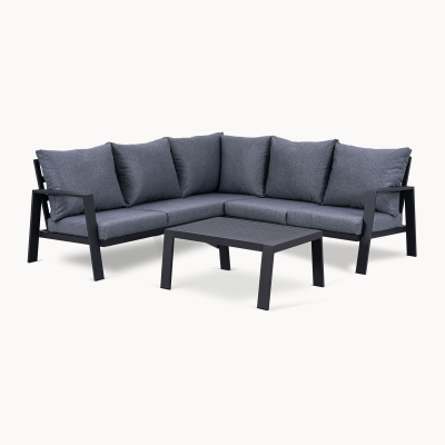 Franklin Aluminium Corner Sofa Lounging Set in Graphite Grey