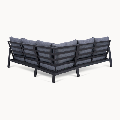 Franklin Aluminium Corner Sofa Lounging Set in Graphite Grey