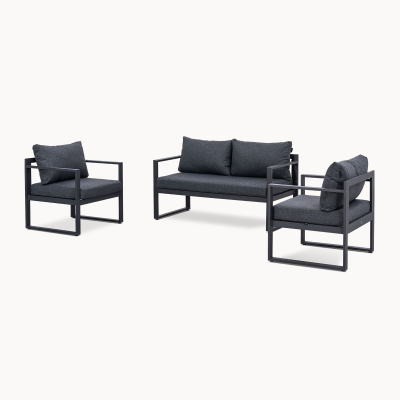 Phoebe Aluminium 2 Seater Sofa Lounging Set in Graphite Grey