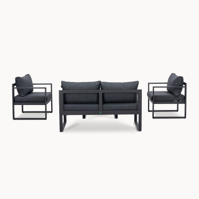 Phoebe Aluminium 2 Seater Sofa Lounging Set in Graphite Grey